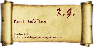 Kehl Gábor névjegykártya